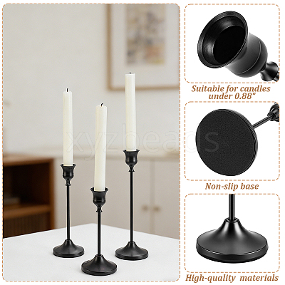 3Pcs 3 Styles Metal Candle Holder Sets DIY-WA0001-37G-1