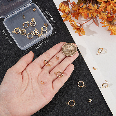 20Pcs 304 Stainless Steel Ring Stud Earring Findings STAS-BBC0005-22G-1