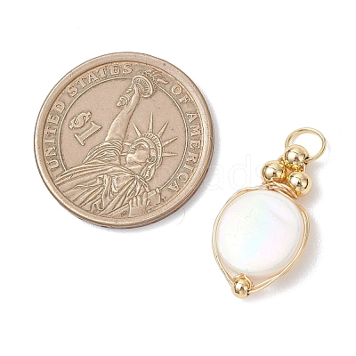 Natural White Shell Pendants PALLOY-JF04839-1