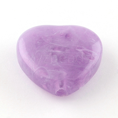 Heart Imitation Gemstone Acrylic Beads OACR-R018-15-1