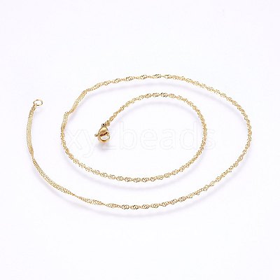 304 Stainless Steel Singapore Chain Necklaces X-MAK-L015-25A-1