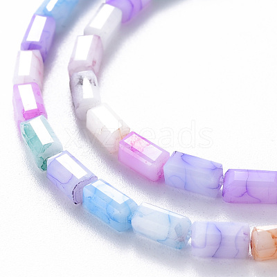 Opaque Baking Paint Crackle Glass Beads Strands X-EGLA-T008-18I-1
