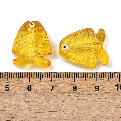 Transparent Glass Enamel Beads LAMP-U004-06P-1