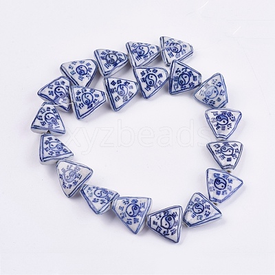 Handmade Blue and White Porcelain Beads PORC-G002-05-1