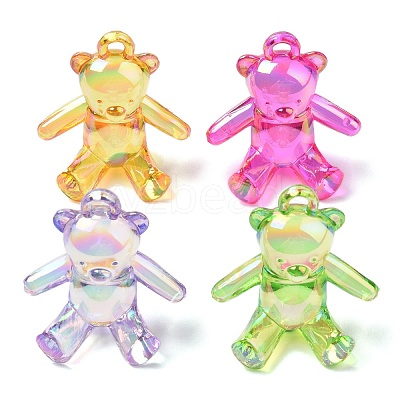 Electroplate Transparent UV Plating Acrylic Pendants OACR-I014-13-1