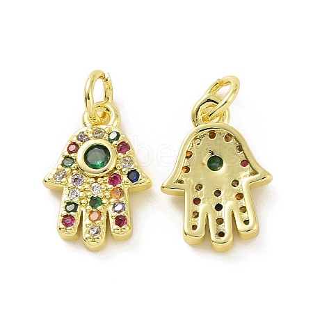 Brass Micro Pave Colorful Cubic Zirconia Charms KK-E068-VF085-1