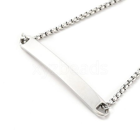 304 Stainless Steel Rectangle Link Slider Bracelet with Crystal Rhinestone and Box Chains for Women BJEW-G645-02P-1