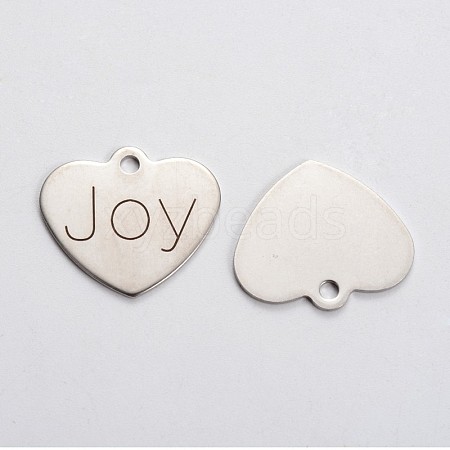 Non-Tarnish Stainless Steel Heart Pendants STAS-L165-A03-1
