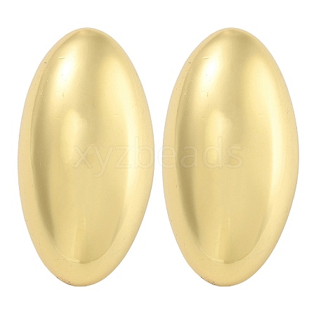 Brass Oval Stud Earrings EJEW-K293-06G-1