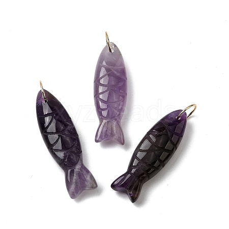 Natural Amethyst Carved Pendants G-G314-01G-08-1