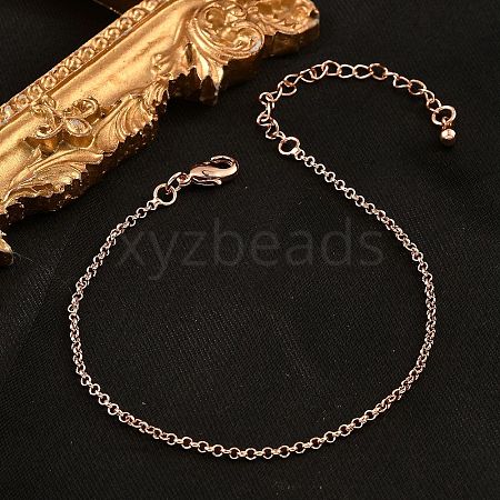 Brass Rolo Chain Bracelets for Women BJEW-G735-05RG-1