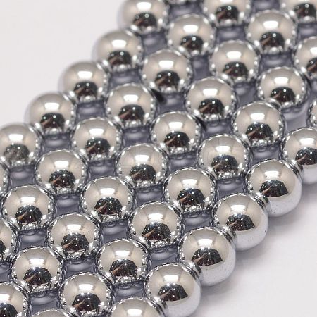 Grade AA Magnetic Synthetic Hematite Bead Strands X-G-P258-05-8mm-1