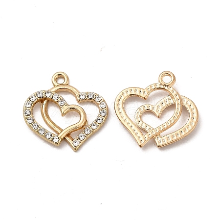 Alloy Crystal Rhinestone Pendants PALLOY-B009-38G-1