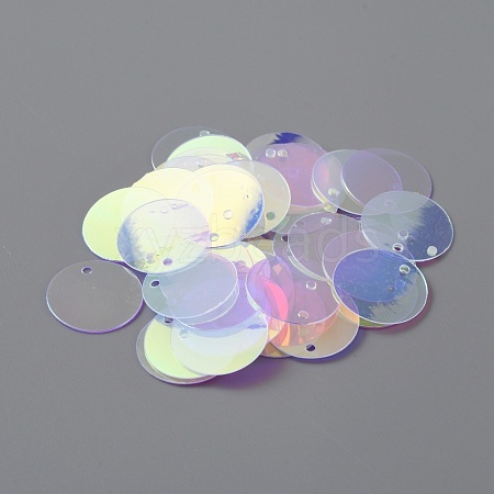 Iridescent PVC Paillette/Sequins Pendants PVC-WH0006-01B-1