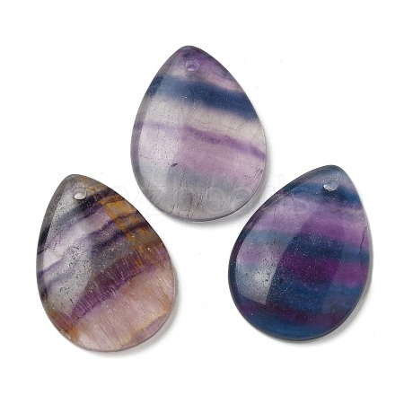 Natural Colorful Fluorite Pendants G-Z071-03B-1