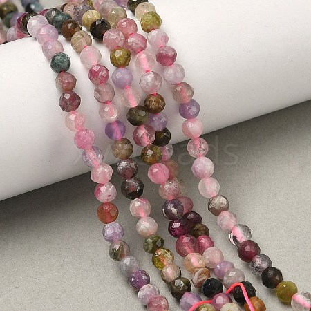 Natural Multicolor Tourmaline Beads Strands G-B168-A06-4mm-1