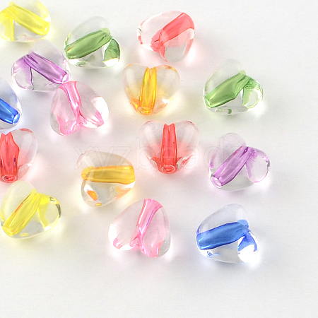 Heart Transparent Acrylic Beads X-TACR-S120-01-1