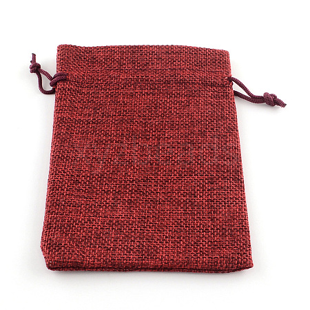 Burlap Packing Pouches Drawstring Bags X-ABAG-Q050-13x18-06-1