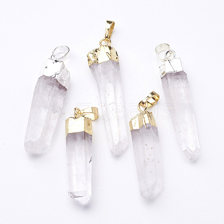 Natural Quartz Crystal Pendants G-D140-16-1