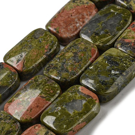 Natural Unakite Beads Strands G-M420-M01-02-1