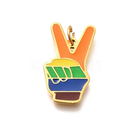 Pride 304 Stainless Steel Enamel Pendants LS-STAS-B079-01G-11-1