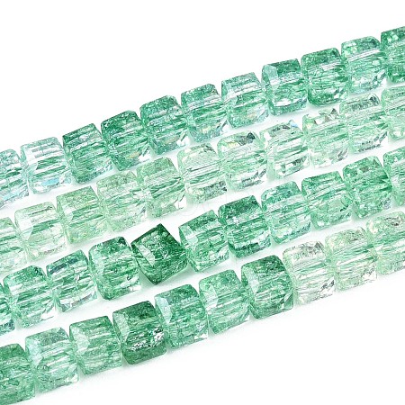 Crackle Transparent Glass Beads Strands GLAA-N062-6mm-03-1