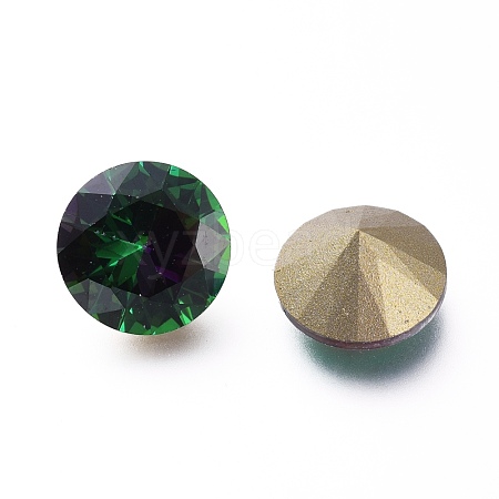 Cubic Zirconia Pointed Back Cabochons ZIRC-H108-12B-001VR-1