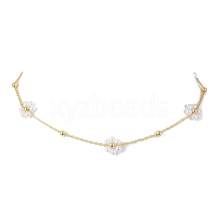 ABS Imitation Pearl Beads Necklaces NJEW-JN04733-1