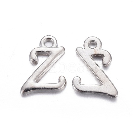 Platinum Plated Alloy Letter Pendants PALLOY-J718-01P-Z-1