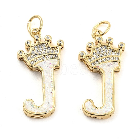 Brass Micro Pave Clear Cubic Zirconia Pendants KK-G498-01J-02-1