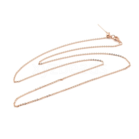 1mm Rack Plating Brass Cable Chain Adjustable Slider Necklaces for Women Men MAK-L044-04RG-1