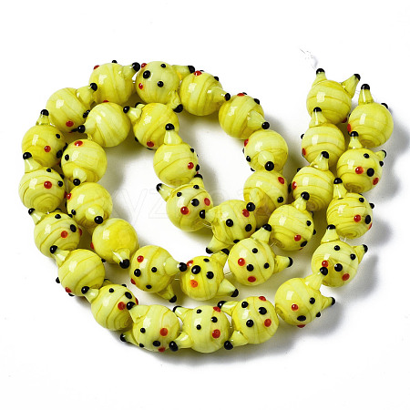 Handmade Bumpy Lampwork Beads Strands LAMP-Q031-005-1