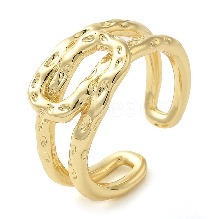 Brass Open Cuff Rings for Women RJEW-Z070-07G-01-1