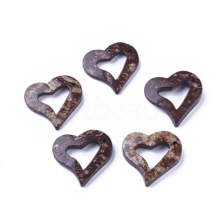 Coffee Coconut Heart Pendants X-COCO-I002-006-1