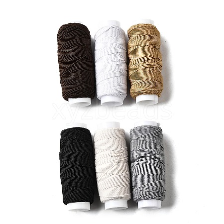 6Pcs 6 Colors Round Polyester Ultra-Thin Elastic Thread for Sewing Machines EW-K001-01A-0.5mm-1