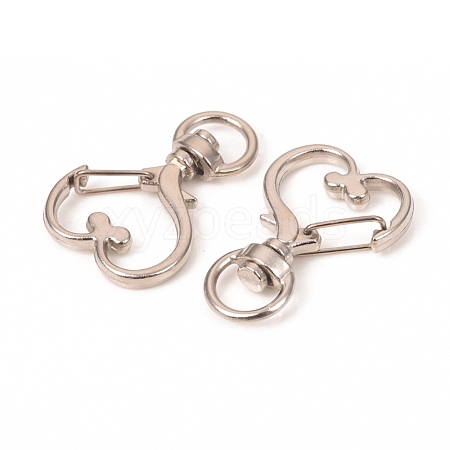 Heart Shape Zinc Alloy Swivel Lobster Clasps IFIN-WH0053-01P-1