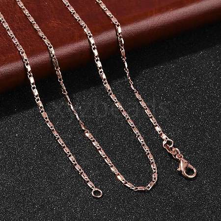 1.5mm Rack Plating Brass Oval Link Chain Necklaces for Women Men MAK-L044-25RG-1