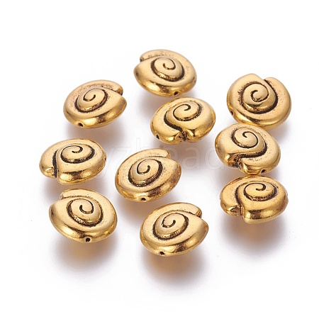 Tibetan Style Alloy Snail Shell Beads TIBEB-5570-AG-LF-1