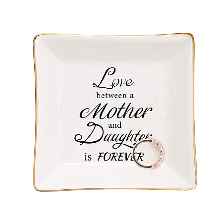 Porcelain Square Ring Holder DJEW-WH0013-004-1