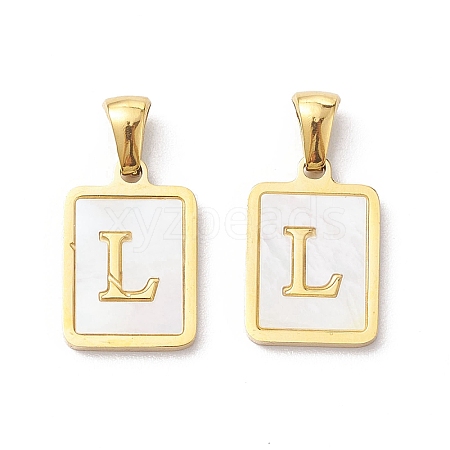 Ion Plating(IP) 304 Stainless Steel Pave Shell Pendants STAS-G327-01G-L-1