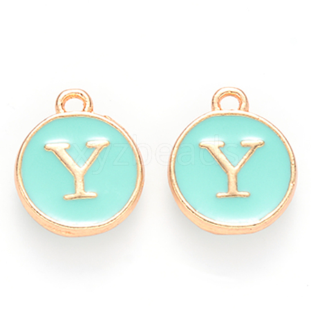 Golden Plated Alloy Enamel Charms X-ENAM-S118-05Y-1