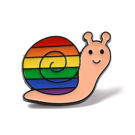 Rainbow Pride Snail Enamel Pin JEWB-F016-27EB-1