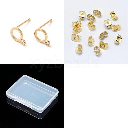 Hobbspring 30Pcs Brass Stud Earring Findings KK-HS0001-73A-1