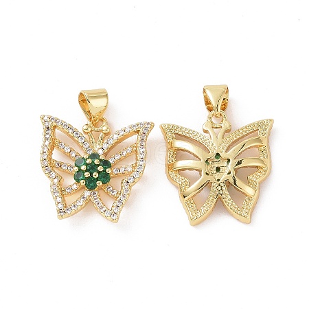 Brass Micro Pave Cubic Zirconia Pendants ZIRC-I063-44G-01-1