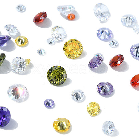 100Pcs 10 Styles Cubic Zirconia Cabochons ZIRC-YW0001-20A-1