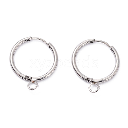 Tarnish Resistant 201 Stainless Steel Huggie Hoop Earring Findings STAS-P283-01O-P-1