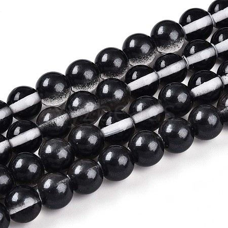 Baking Paint Transparent Glass Beads Strands DGLA-N011-8mm-10-1