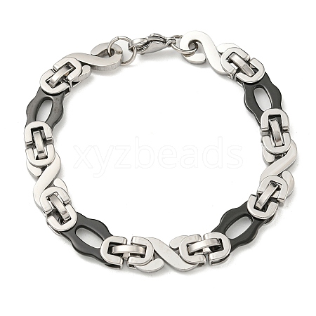 Two Tone 201 Stainless Steel Oval & Infinity Link Chain Bracelet BJEW-B078-36BP-1