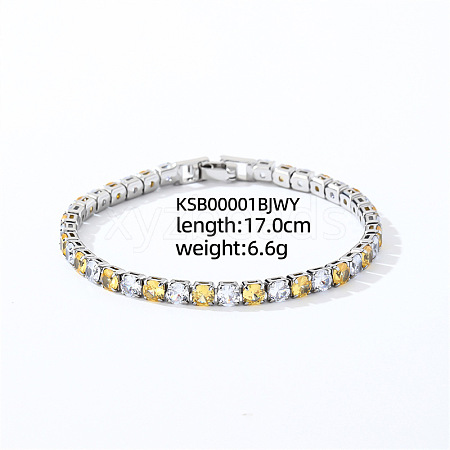 Brass Micro Pave Cubic Zirconia Slider Bracelets for Woman AW4162-1-1