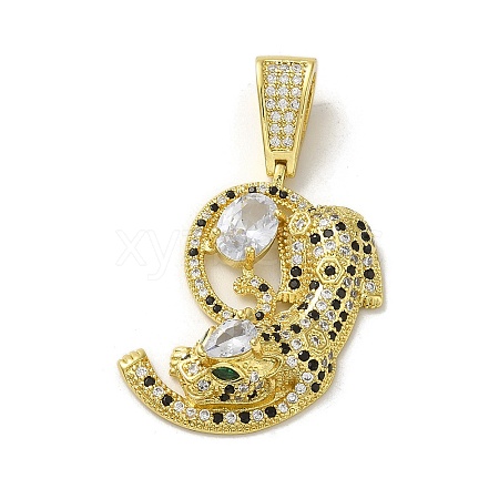 Rack Plating Brass Micro Pave Cubic Zirconia Pendants KK-A210-03B-G-1